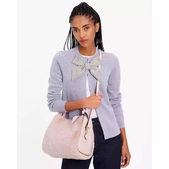 Kate Spade Knott Faux Fur Leather Blush Pink Crossbody/Shoulder Bag - Picture 2 of 8